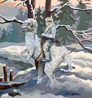 Luke Tauntaun Star Wars Paint By Number Upcycled Thrift Store Painting Art Print