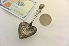 C 1920 s  Navajo Style Sterling Silver Hand Wrought Spoon W cerillios Turquoise 