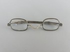1860s Antique Civil War Era Wire Rim Slide Temple Eyeglasses With Metal Case
