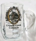 Vtg 2 Johnny Nolons Cripple Creek Casino Clear Glasses Cup Colorado Handle 2x4 