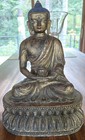  Medicine Buddha Weathered Gilt On Copper Alloy 13 5  Tall 
