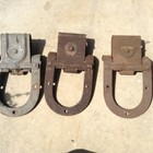 Set Of 3  Antique Vintage Horseshoe Cast Iron Barn Door Rollers Hangers