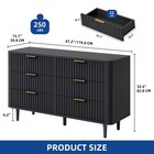 6 Drawer Dresser With Fluted Panel Wood Storage Organizer Chest Of Drawers Black