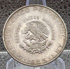 1955 Mexico 5 Pesos - Au - Large Size -   720 Silver Coin