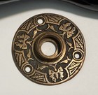 Antique 1890s Norwalk Butterfly Cast Bronze Doorknob Rosette Victorian