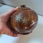 Vtg  Coconut Trinket  tea Box-hainan Island 5  Tall-pearl River Candy Box Ww Ll