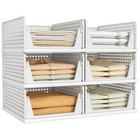 White - Pinkpum Closet Organizers Storage Bins  Stackable Plastic Drawer Basket