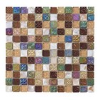 Mother Of Pearl Shell Iridescent Glass Brown Mosaic Tile Kitchen Bath Backsplash