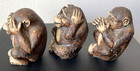 3 Wise Monkey No Evil Hear  See  Speak Figurines Decor Statue Set Read 