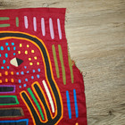 Vtg Kuna Mola Double Parrot Bird Appliqu   Textile Stitch Panama