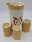 Vintage Holt Howard Apple Pitcher   3 Tumblers Set Mcm Retro Mustard Yellow