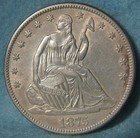 1875-s Seated Liberty Silver Half Dollar Choice Au-uncirculated Old Us Coin  622