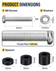 M8 Screws For Samsung Tv     Extra Long Bolts Adjustable M8  Silver 