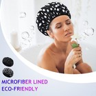 2 Pcs Terry Cloth Lined Shower Cap Large Triple Layer Waterproof Bath Cap