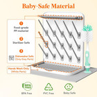 15-hooks Baby Bottle Drying Rack With Drain Mat   Brush  Bpa Free   Vertical Bot