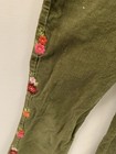 Gymboree Floral Embroidered Y2k Corduroy Green Pants Size 7 Youth