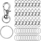 50pcs Bulk Keychains Set  Split Keychains Rings With Chain 1inch Key Rings Parts