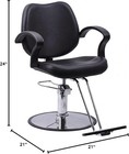 Barber Chair Hydraulic Salon Styling Chair Hair Stylist Beauty Spa Black Chrome