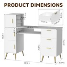  Portable Nail Desk With Drawers White Manicure Table Nail Station 