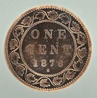 1876 H Canadian Canada One 1 Cent Penny Large Cent Coin Key Date Birmingham Mint