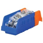 Akro-mils 36442blue Shelf Storage Bin  Plastic  Blue orange  4 In H  4 1 4 In