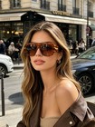 Bottega Veneta Bv1345s Sunglasses Women Oversized Tortoiseshell Brown Authentic