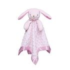Soft Pink Bunny Security Blanket Lovey For Newborn Girls     16 Inch Snuggle Toy
