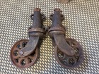 Antique Factory Cart Cast Iron Casters Vintage Wheels Industrial Patent 1904 Set