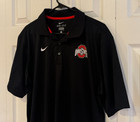 New Nike Ohio State Buckeyes Football Black Dri-fit Polo Shirt Men s Size Large
