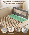 Growthfun 59    Foldable Toddler Bed Guard Rail For Kids - Carbon Steel Frame Grey