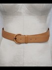 Banana Republic Camel Tan Wide Leather Waist Belt With Round Buckle