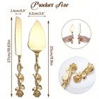 2pcs Gold Wedding Cake Knife   Server Set Vintage Rose Bridal Shower Party Gift