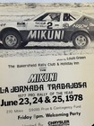 Vintage 70s 1978 Poster Pro Rally Car Mikuni La Jornada Trabajosa Racing Scca