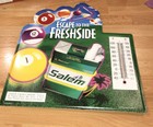 Vtg Salem Cigarettes Tin Metal Sign Pool Billiards Ball Thermometer 16 x14  New