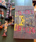 Lg Vintage Collection Northwest Coast Alaska Carved Wood Totem Pole 12 Pcs