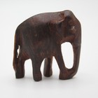 Hand Carved Wooden Elephant Figurine Small Animal Statue Home Decor Shelf