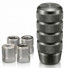 Shift Knob  3 78  Aluminum Weighted Car Gear Stick Shifter Grey-4 Adapters