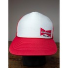 Budweiser Trucker Hat Red White Mesh Snapback Beer Logo Vintage Style Cap