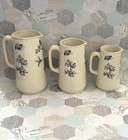 Victorian Antique Japonica 3pcs Matching Jug Set - Floral   Bird Design