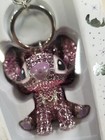 Disney Stitch Pink Angel Bag Charm key Chain Rhinestones Crystal Keychain