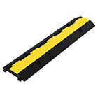 2 Channel Rubber Floor Cable Protectors Traffic Speed Bump W flip-open Top Cover