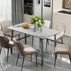Ink Texture Sintered Stone Glass Top Kitchen Dining Table Rectangle  Slate Table