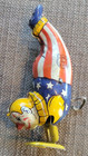 Vintage J Chein Uncle Sam Handstand Clown Tin Litho Windup Toy - Works