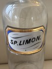 Antique Glass Label Apothecary Pharmacy Jar Bottle Sp Limon Spirits Of Lemon