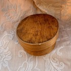 Vintage Small Handmade Wood Shaker Box Steam-bent Oval Trinkets Sewing Kit