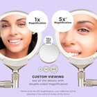 Lighted Makeup Mirror  Wall Mount Bathroom Mirror  Led Vanity Mirror  1x 5x 10x
