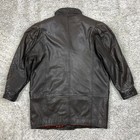 Vintage Leather Jacket Womens Medium G Iii Patterned Brown Shoulder Pads Button