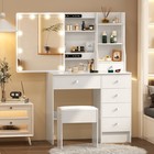 Vanity Set 10 Led Lights With 3 Colours Mirror Dressing Table Makeup Desk Stool