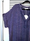 Midnight Stone Wash Gauze Fringe Detail Kimono Midi Long Dress 2xl