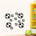  12pcs Football Wall Decal Sticker  Removable Wall Decoration  Available Soccer